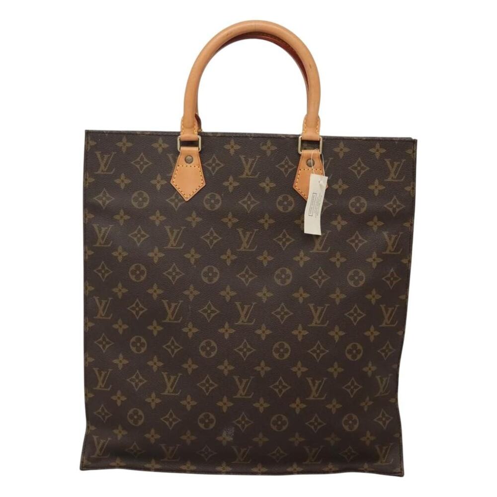 Louis Vuitton Monogram Sac Plat Handbag Brown